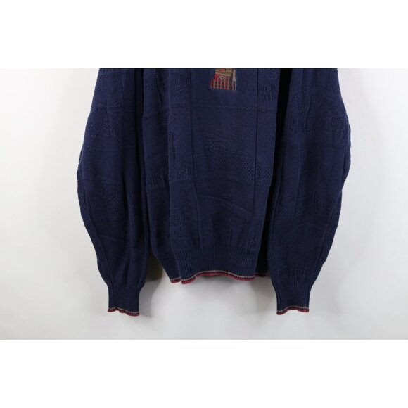 Vintage 90s Streetwear Mens 2XL Golf All Over Print Cotton Knit Sweater USA - Picture 3 of 14